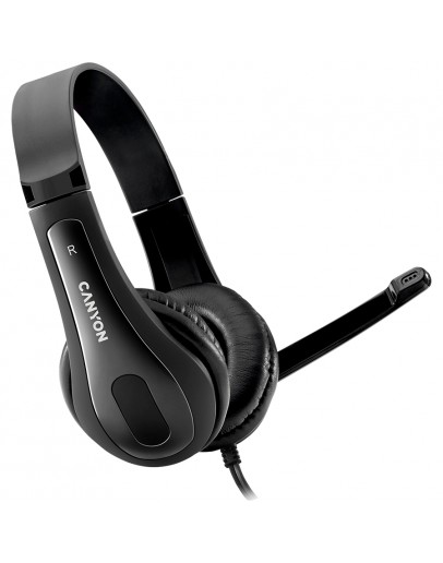 CANYON PC headset HSC-1 PC Mic Flat 2m Black