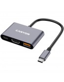 CANYON hub DS-4 3in1 USB-C Grey