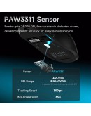 Ajazz професионална геймърска мишка AJ159 V2 MC - Wireless Gaming Mouse - 1K, Magnetic Charging Dock, White
