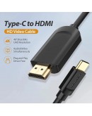 Vention кабел Cable Type-C to HDMI - 1.5m 4K Black - CGUBG