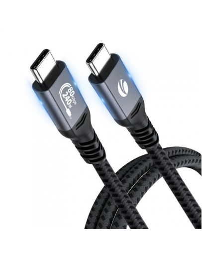 VCom кабел Cable Thunderbolt 5 / USB4 - USB-C 80Gbps PD240W 0.3m Black - CU584M-0.3m