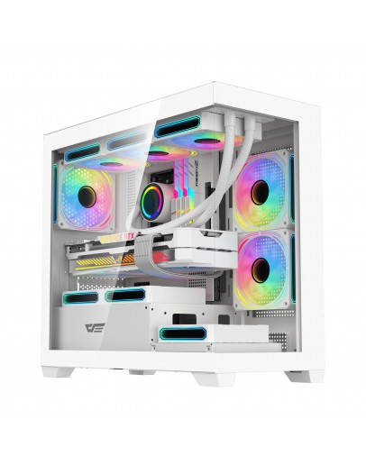 Darkflash кутия Case mATX - DS900M White - 6 x 120 mm Infinity Mirror A-RGB