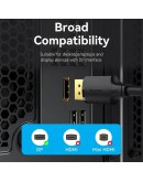 Vention Кабел Cable - Display Port v1.2 DP M / M Black 4K 1.5M - HAKBG