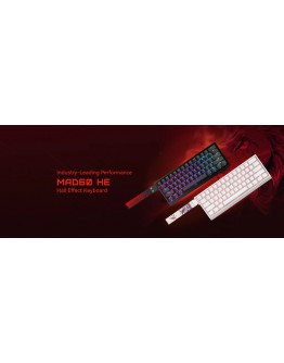 Madlions професионална геймърска механична клавиатура Professional Gaming Mechanical Keyboard MAD 60 HE Flagship V2 - 8K, Magnetic Amber Pro Switches - White