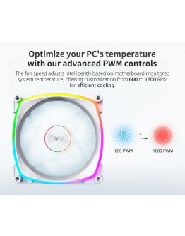 Montech вентилатор AX140 PWM, Fan 140mm, ARGB, White