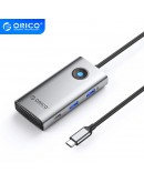 Orico докинг станция Docking Station Type-C - PW11-6PCR-GY-EP - HDMI x 1, USB-C x 1, USB3.0 x 2, USB-C PD100W x 1, LAN x 1 (1Gbps)