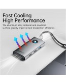 Orico докинг станция Docking Station Type-C - PW11-6PCR-GY-EP - HDMI x 1, USB-C x 1, USB3.0 x 2, USB-C PD100W x 1, LAN x 1 (1Gbps)
