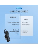 Orico хъб HUB USB3.0 3 port - 2 x USB3.0, 1 x Type C, Black - PWC2U-U3-015-BK