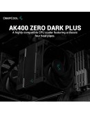 DeepCool охладител CPU Cooler AK400 Zero Dark Plus - Dual-Fan - LGA1700/AM5