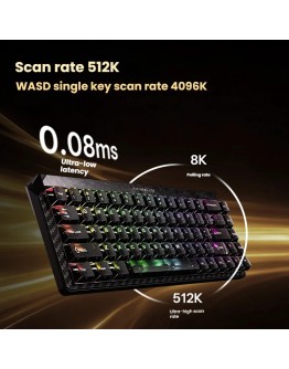 Madlions професионална геймърска механична клавиатура Professional Gaming Mechanical Keyboard TITAN 68 TURBO - 8K, Magnetic Fuguang Switches (English US), Blac
