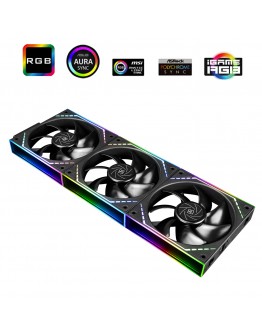 Thermalright Комплект вентилатори Fan Pack 3-in-1 3x120mm - TL-M12Q x 3 - Infinity Mirror, Daisy-Chain, A-RGB