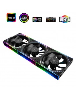 Thermalright Комплект вентилатори Fan Pack 3-in-1 3x120mm - TL-M12QR x 3 - Reverse, Infinity Mirror, Daisy-Chain, A-RGB