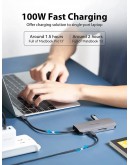Vention докинг станция Docking Station Type-C - TOJHB - HDMI x 1, USB3.0 x 3, USB-C PD100W x 1, SD/TF
