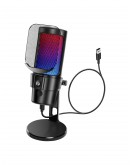 VCom Геймърски микрофон Gaming USB Microphone - VCOM-M902 Black - USB, RGB
