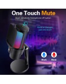 VCom Геймърски микрофон Gaming USB Microphone - VCOM-M902 Black - USB, RGB