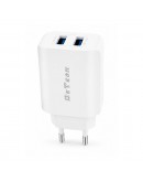 Мрежово зарядно устройство DeTech DE-58i, 5V/2.4A, 220V, 2 x USB, С кабел Lightning, 1.0m, Бял - 40540