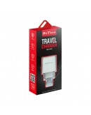 Мрежово зарядно устройство DeTech DE-59C, 5V/2.4A, 220V, 2 x USB, с Type-C кабел, 1.0m, Бял - 40542