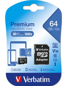 Verbatim Premium micro SDXC 64GB Class 10 (Incl. A