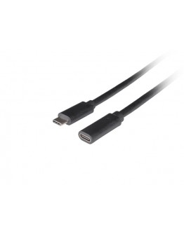 Lanberg USB-C M/F 3.1 cable 1.5m, Black