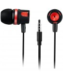 CANYON Stereo earphones with microphone, 1.2M, red