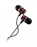 CANYON Stereo earphones with microphone, 1.2M, red