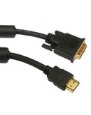 Кабел DeTech HDMI - DVI, 1.8m, Ферит, Черен, HQ -18189