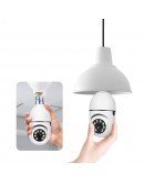 Смарт охранителна камера No brand PST-F1-3MP, 3.0Mp, PTZ, За фасунга E27, Wi-Fi, Tuya Smart, Бял - 91029