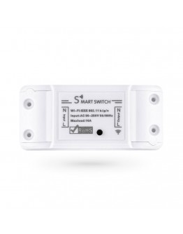 Смарт превключвател No brand PST-WF-S1, 1 канал, 220V, 10A, Wi-Fi, Tuya Smart, Бял - 91019