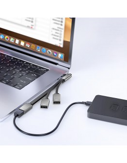 Хъб Earldom ЕТ-HUB17C, Type-C, 3 Порта, OTG, Черен - 12065