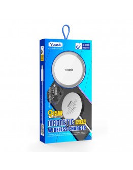 Безжично зарядно устройство Yookie Ki176, Qi, 15W, Бял - 40255
