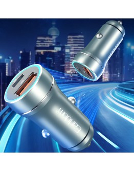 Зарядно устройство за кола Earldom ES-CC29, 30W, USB QC3.0, PD, С Lightning - PD кабел, Сребрист - 40352