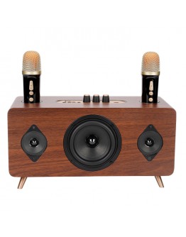 Тонколона Kisonli G105, Караоке, Bluetooth, USB, SD, AUX, Кафяв - 22304