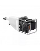 Мрежово зарядно устройство Baseus GaN5S Fast Charger 1C, 20W, 1 x Type-C F, Бял - 40407
