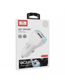 Зарядно устройство за кола Earldom ES-CC2, 1xUSB QC3.0, 1xType-C PD, С PD Type-C кабел, Различни цветове - 40250