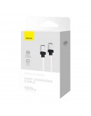 Кабел за данни Baseus CoolPlay, Type-C - Type-C, 100W, PD, 2.0m, Бял - 40444