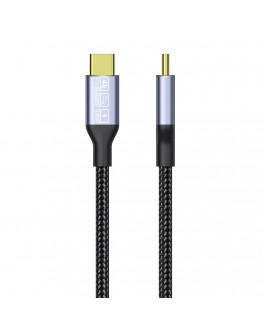 Кабел DeTech, Type-C - Type-C, 100W, 4K, 20GB/s, PD, 1.0m, Черен - 18382