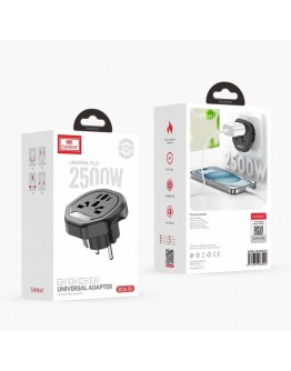 Преходник Earldom ES-SC26, UK/US/AU към EU шуко, 250V, Универсален, Черен - 40523