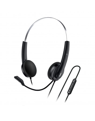 Genius слушалки с микрофон Headset HS-220U - AI, USB-C, Mic, Black