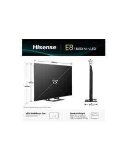 Hisense 75 E8Q, 4K Ultra HD 3840x2160, ULED, Quant