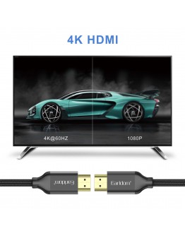 Кабел Earldom ET-W26 HDMI - HDMI, 2м., 4К, С оплетка, Черен - 18384