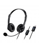 Genius слушалки с микрофон Headset HS-230U - USB, Mic, Black