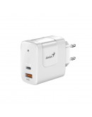 Genius Универсално зарядно за стена Charger Wall GaN - USB Type-C/A 65W White - PD-65AC