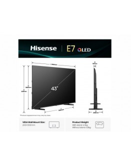 Hisense 43 E7Q, 4K Ultra HD 3840x2160, QLED, Quant