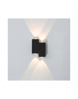 Фасадна лампа аплик DeTech , 4*1W, 4000K, IP44, Черен - 77033