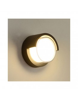 Фасадна лампа аплик DeTech , 1*5W, 4000K, IP44, Кръг, Черен - 77038