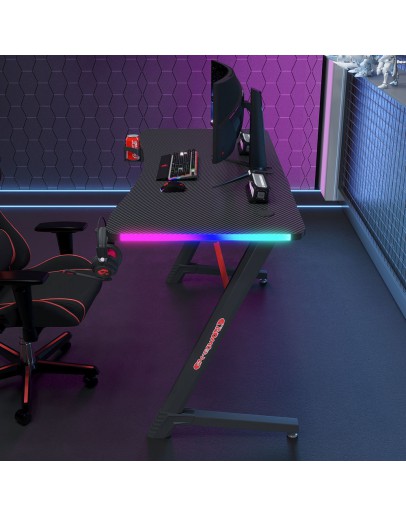 Геймърско бюро No brand D2209, 4 в 1, RGB, Черен - 74001