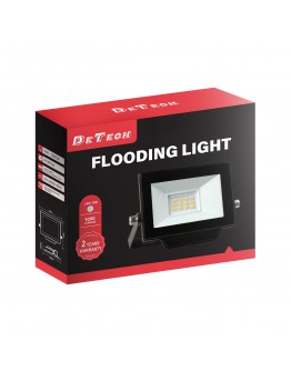 LED прожектор DeTech, 10W, 4000K, IP65, Черен - 77020