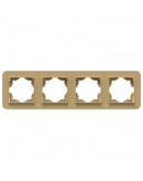 Четворна рамка DeTech DE-9223-84, Хоризонтална, За вграждане, 293x80, Златист - 75056