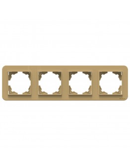 Четворна рамка DeTech DE-9223-84, Хоризонтална, За вграждане, 293x80, Златист - 75056