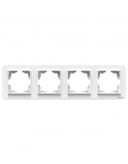 Четворна рамка DeTech DE-9223-84, Хоризонтална, За вграждане, 293x80, Бял - 75041